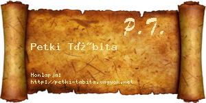 Petki Tábita névjegykártya
